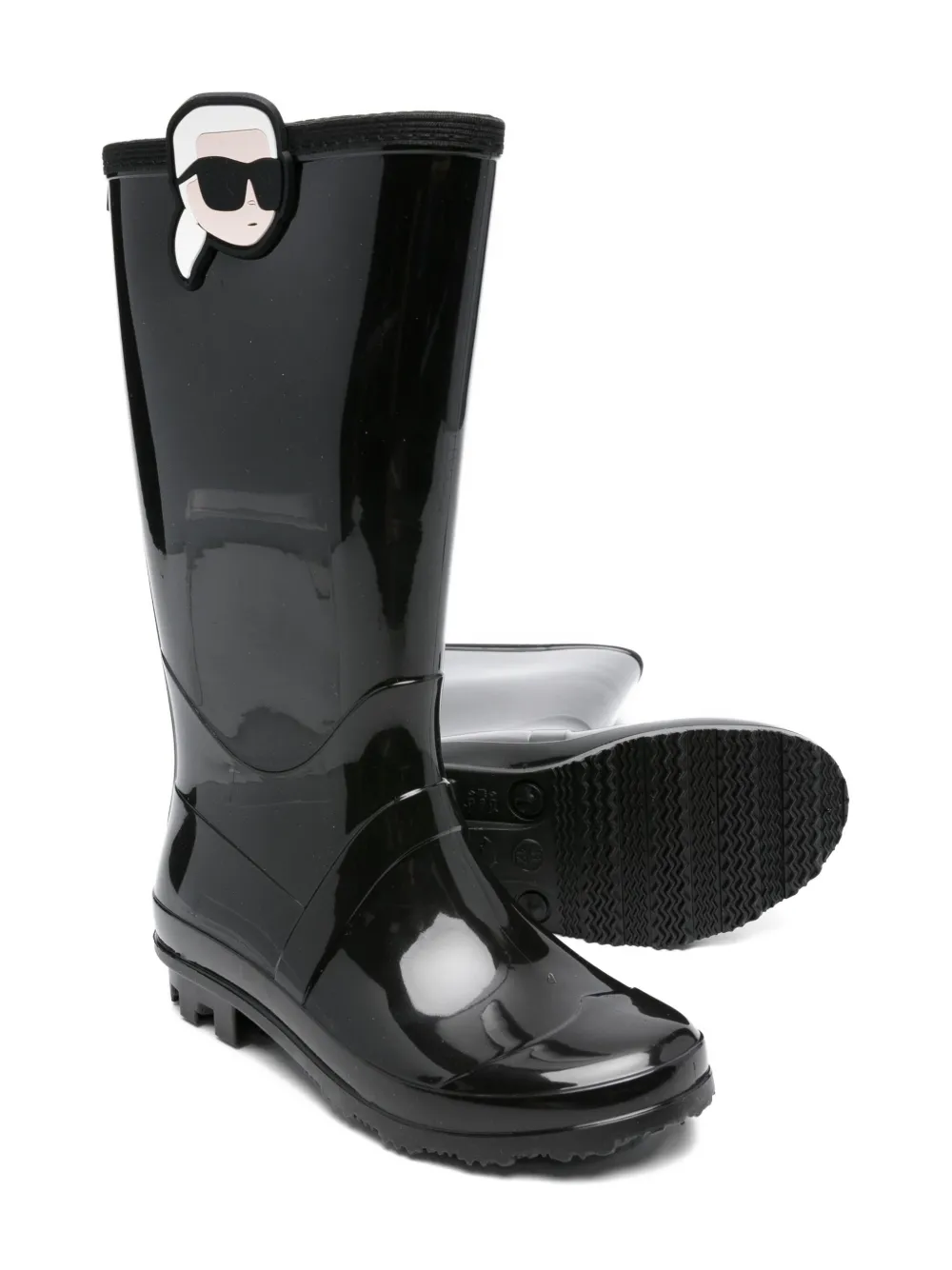 Karl Lagerfeld Kids logo-detail glossy rain boots - Zwart