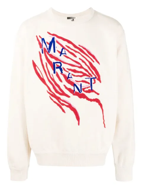 MARANT tiger-stripe embroidered sweatshirt