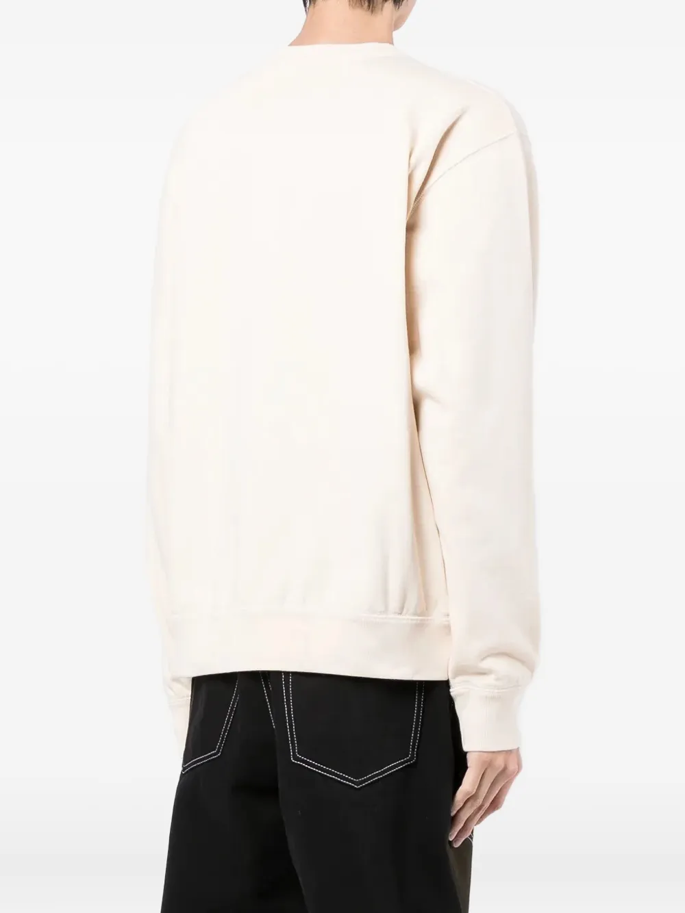 MARANT tiger-stripe embroidered sweatshirt Wit