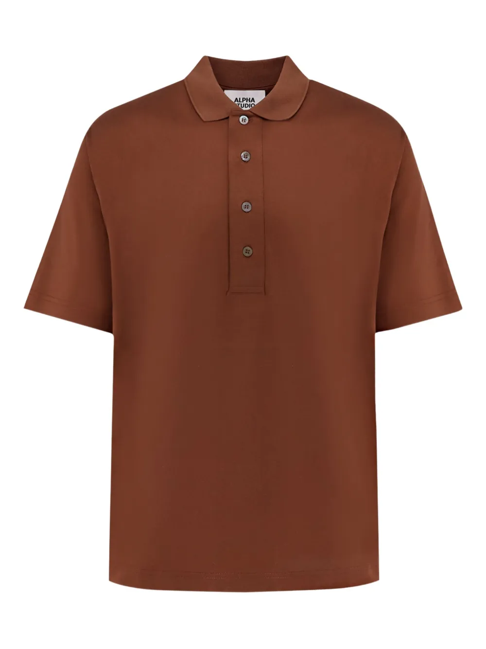 ALPHA STUDIO short-sleeve cotton polo shirt | Brown | Image 1