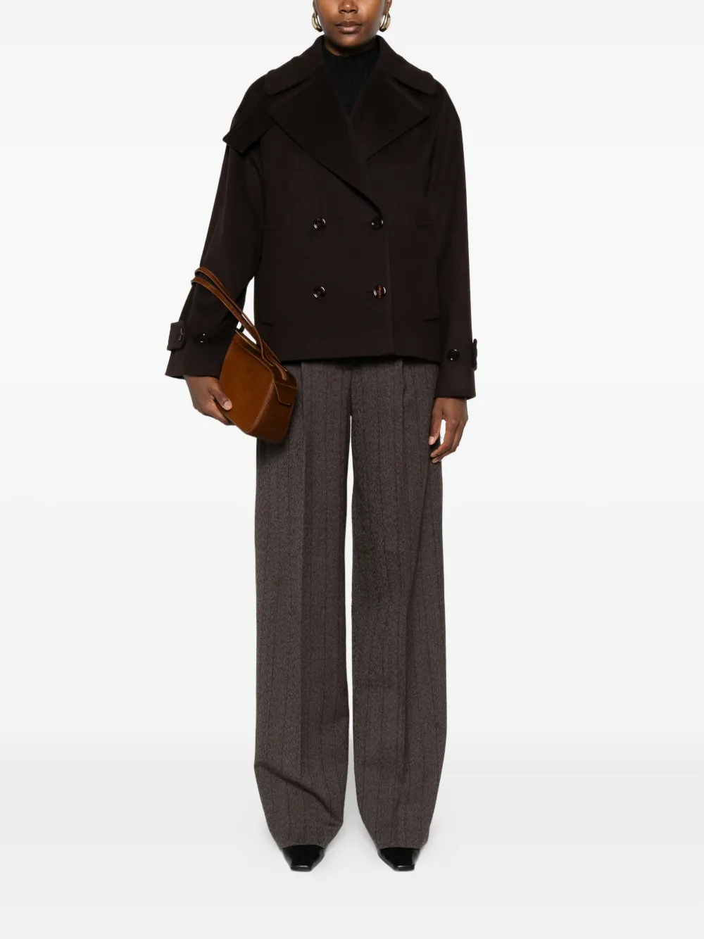 Tagliatore Notched Double-breasted Jacket In Brown