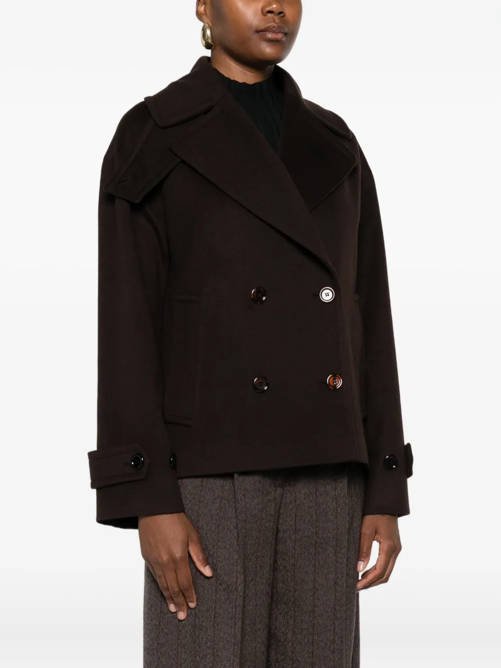 Tagliatore Notched Double-breasted Jacket In Brown