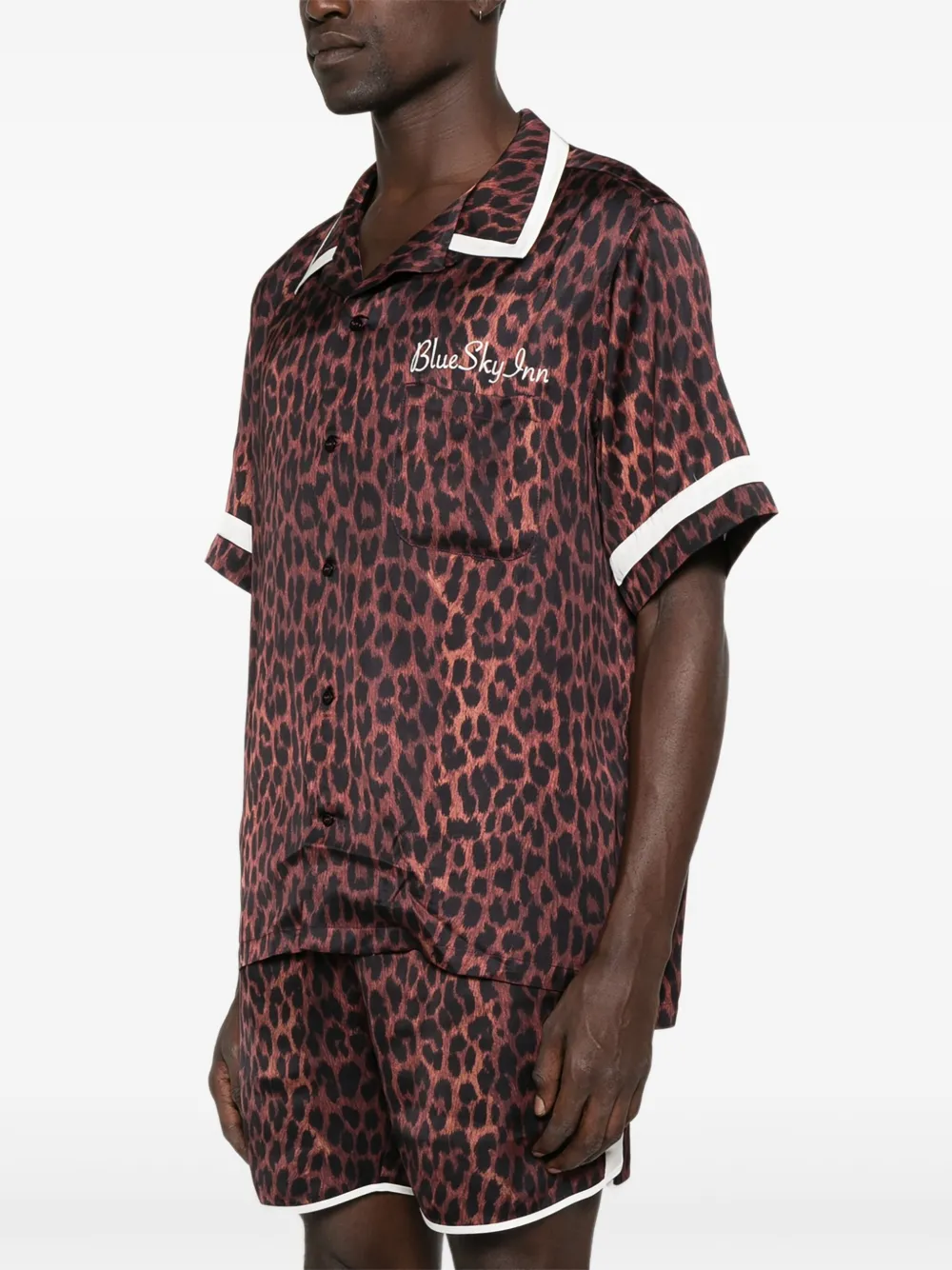 Leopard-Print Revere-Collar Shirt