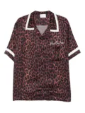 BLUE SKY INN leopard-print revere-collar shirt - Black
