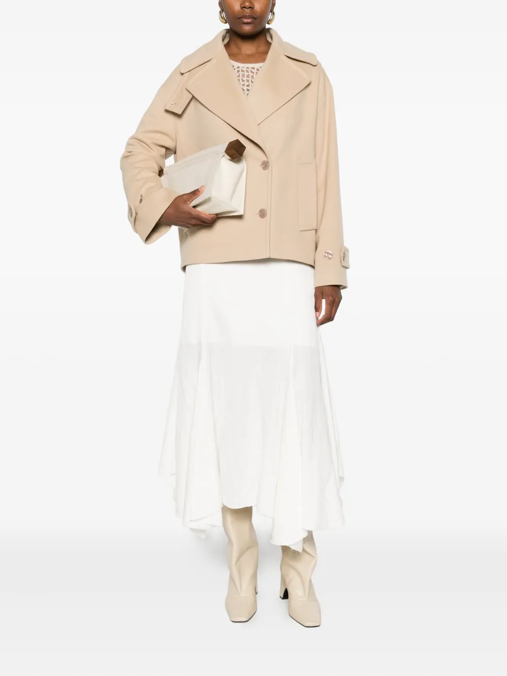 Tagliatore Long-sleeve Double-breasted Jacket In Neutral