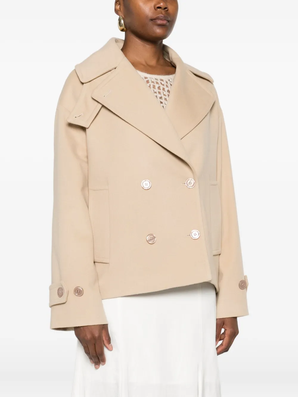 Tagliatore Long-sleeve Double-breasted Jacket In Neutral