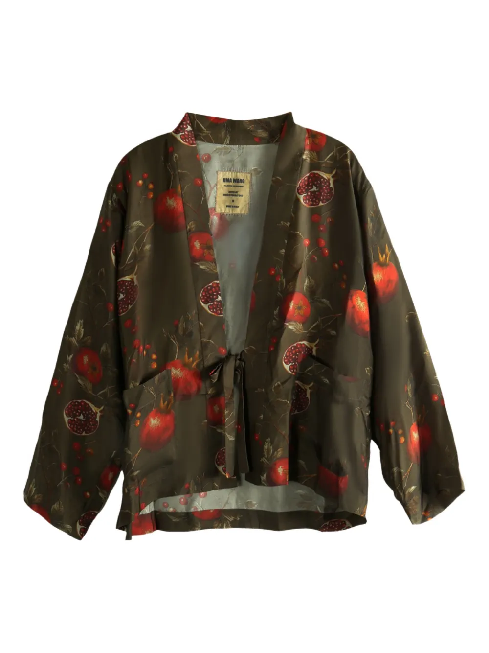 Uma Wang Jester pomegranate-print jacket Groen