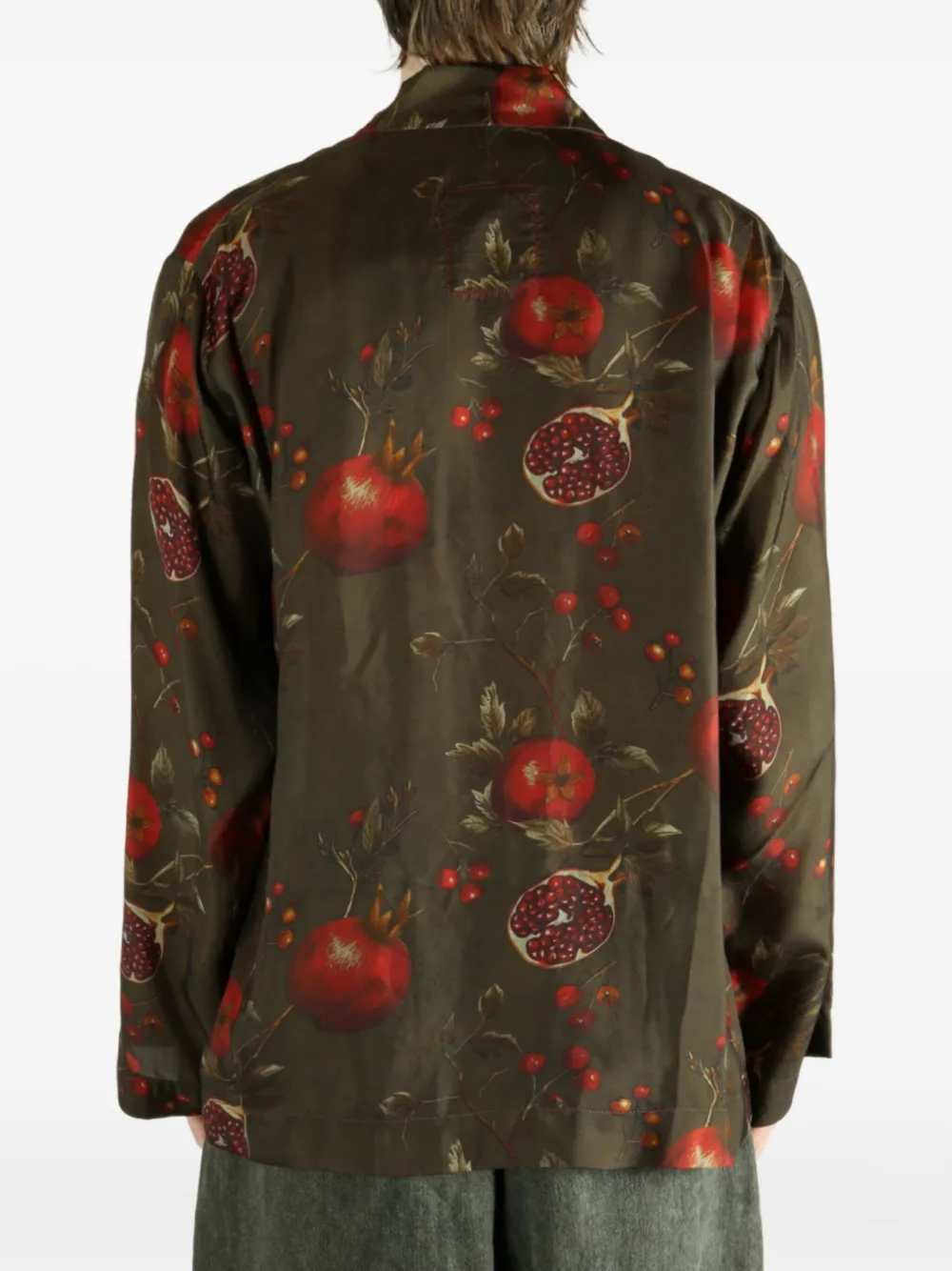 Uma Wang Jester pomegranate-print jacket Groen