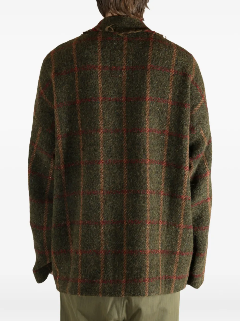 Uma Wang Jolla check-pattern jacket Groen
