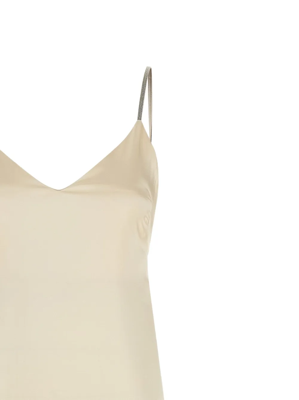 Peserico V-neck slip midi dress Beige
