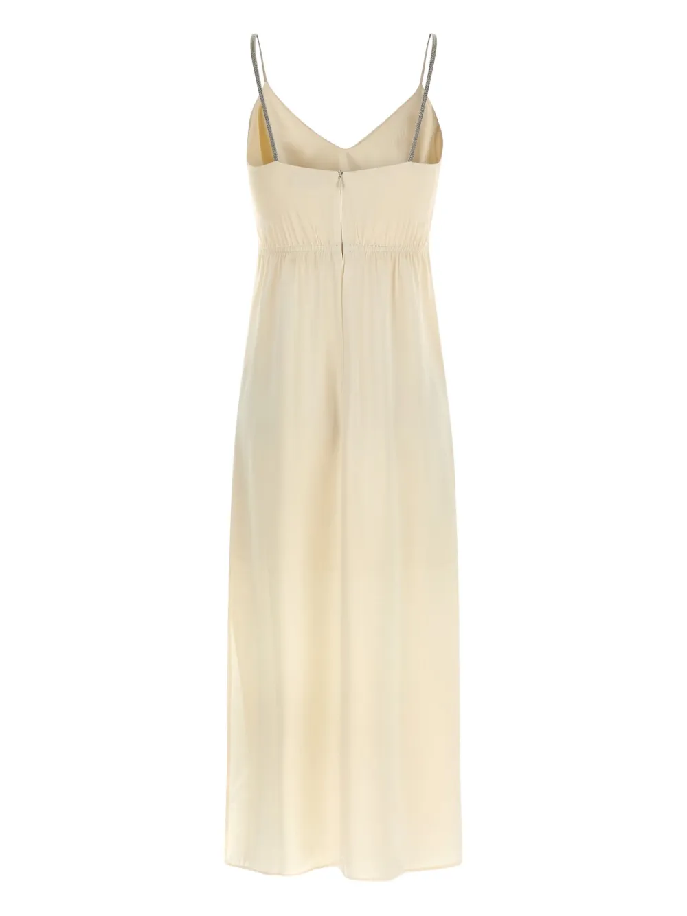 Peserico V-neck slip midi dress Beige