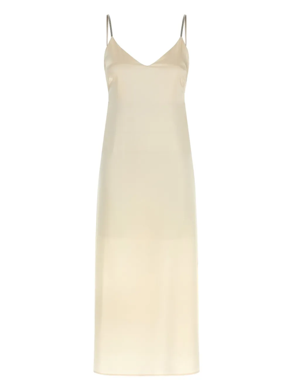 Peserico V-neck slip midi dress Beige