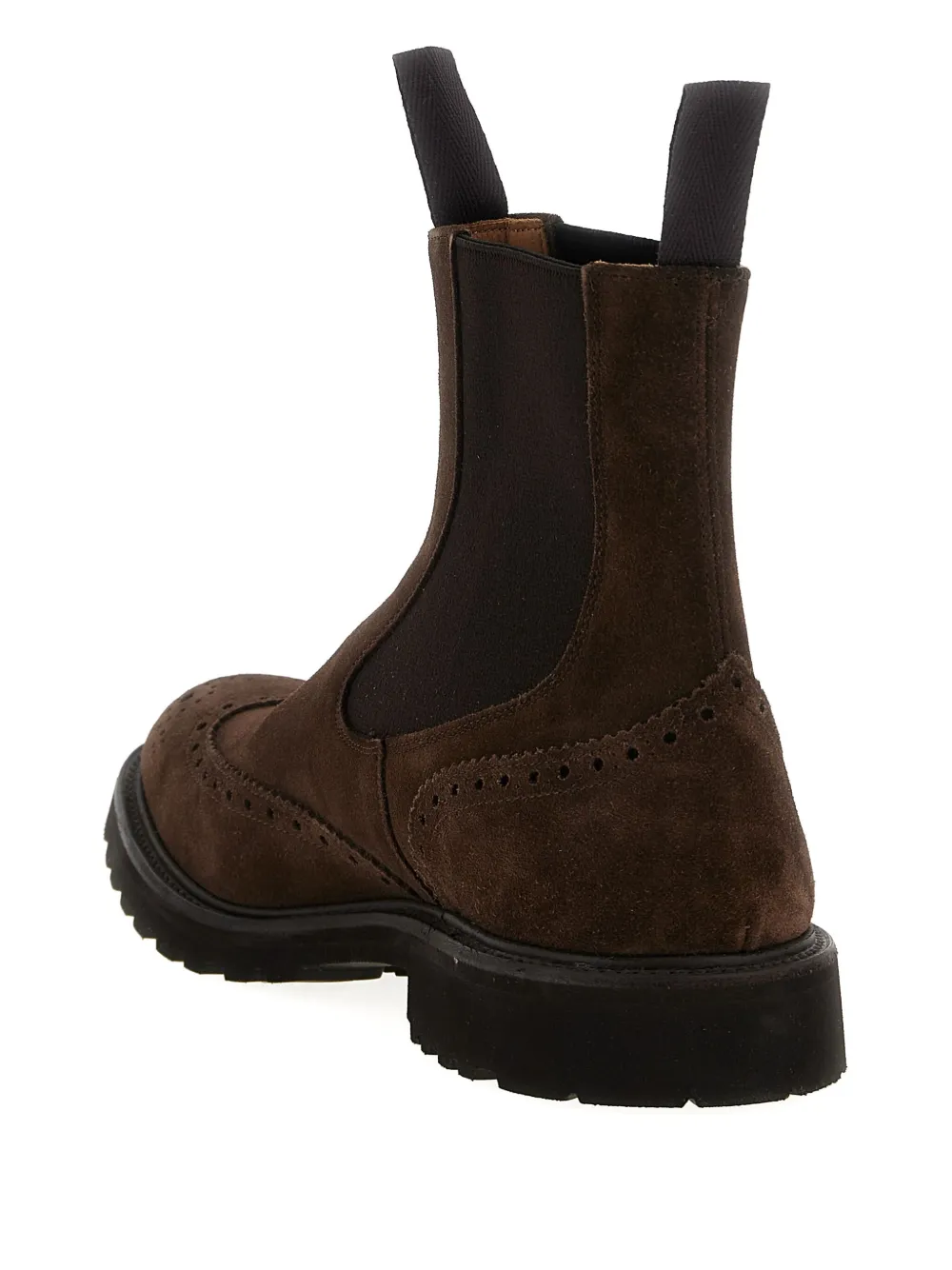 Tricker's Henry Elastic-strap Brogue Boots In Brown