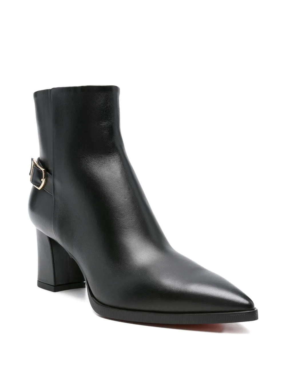 Santoni 70mm buckle-detail pointed-toe boots Black