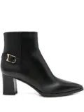 Santoni 70mm buckle-detail pointed-toe boots - Black