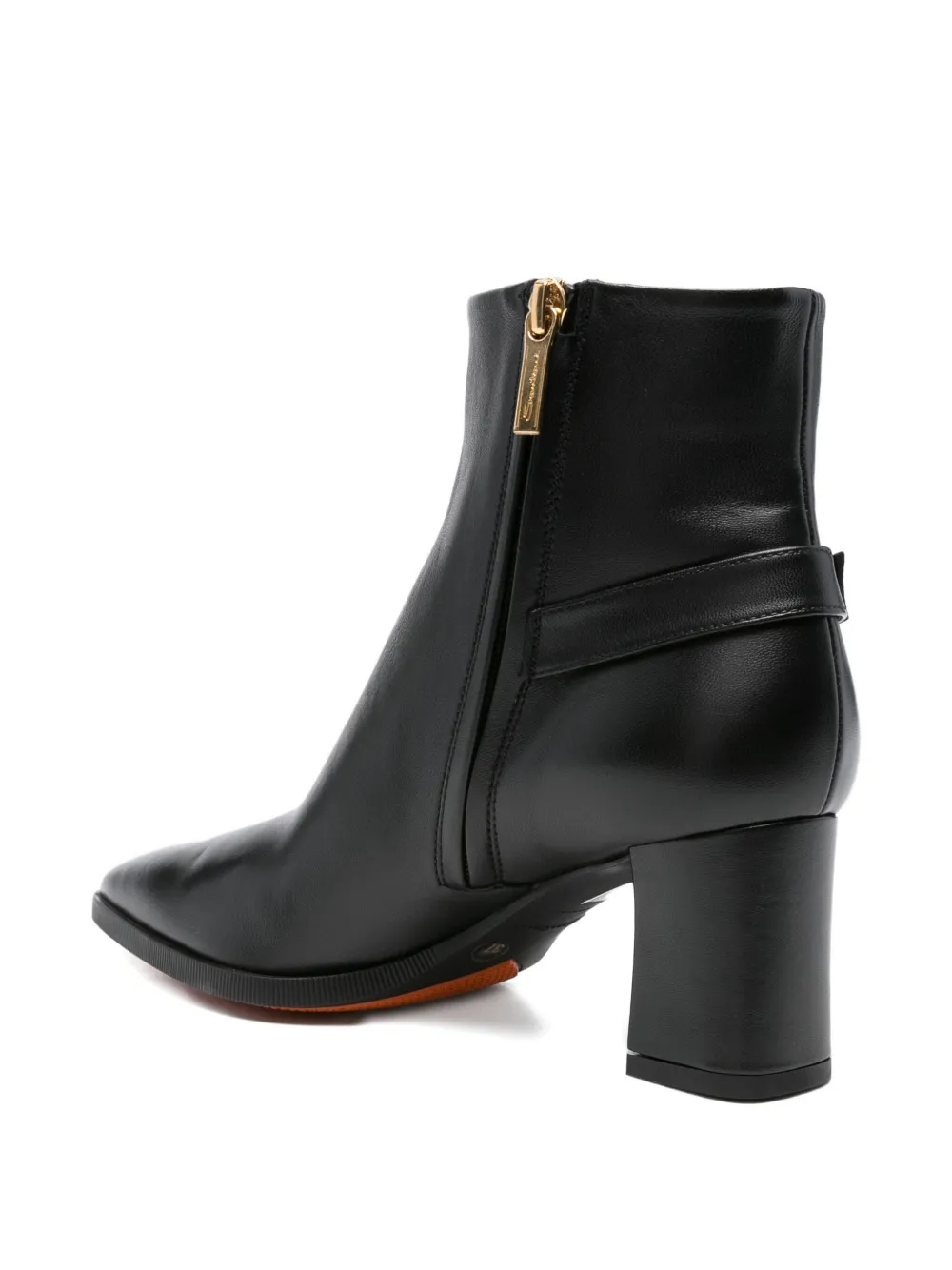 Santoni 70mm buckle-detail pointed-toe boots Black