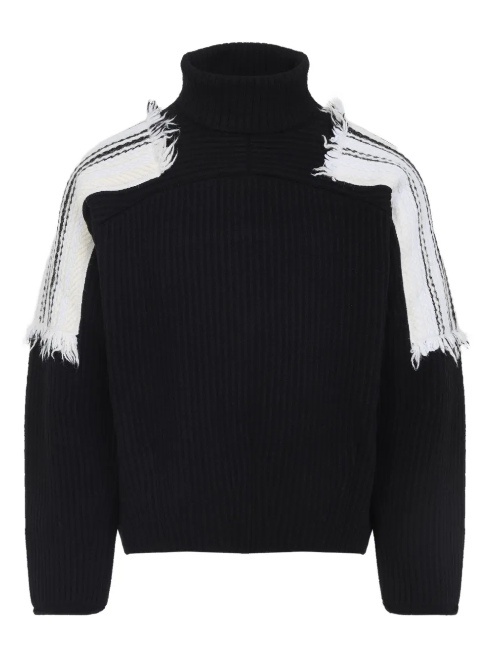 MORDECAI roll-neck frayed-sleeve sweater - ブラック MORDECAI roll-neck frayed-sleeve sweater - ブラック