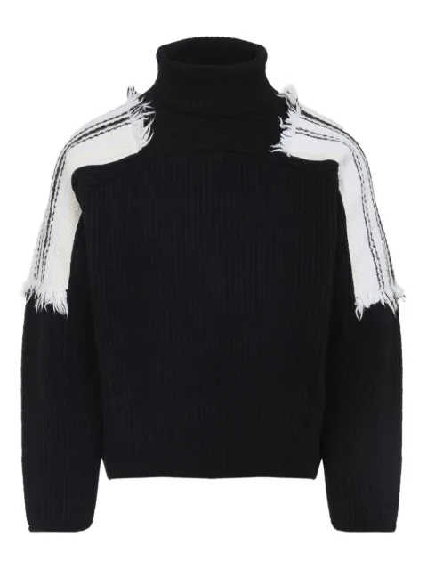 MORDECAI roll-neck frayed-sleeve sweater