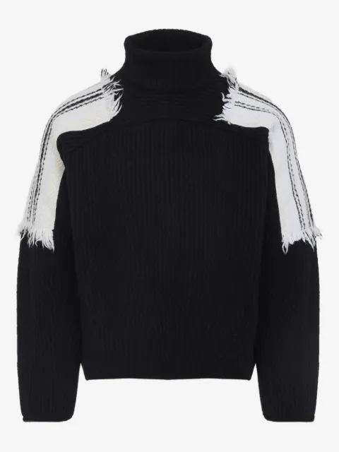 MORDECAI roll-neck frayed-sleeve sweater