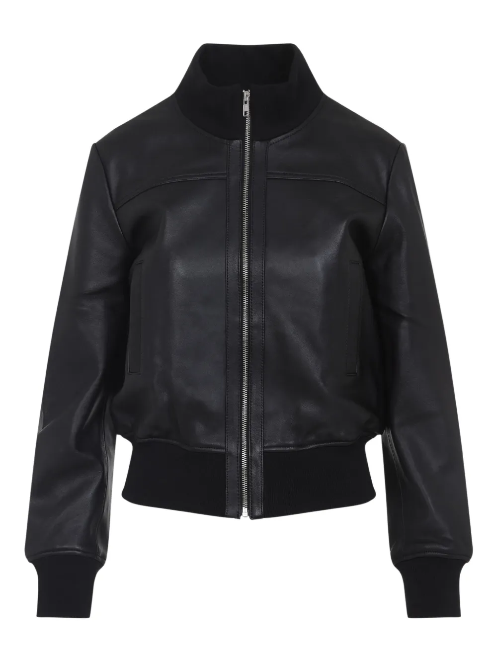 The Frankie Shop zip-front ribbed-cuff jacket | Black | Image 1