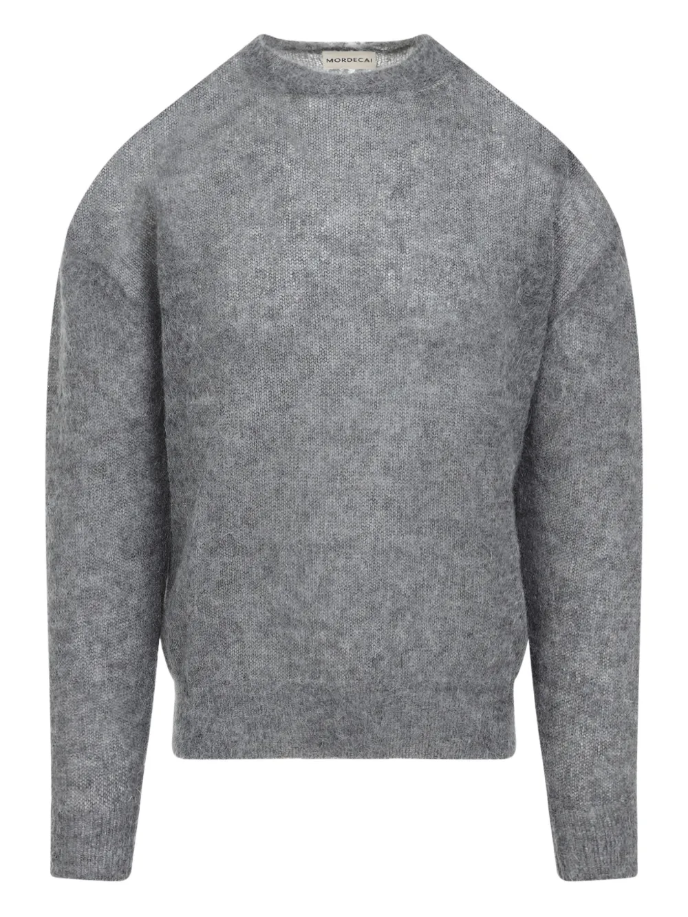 Mordecai Grey Melange Mohair Crewneck Sweater In Gray