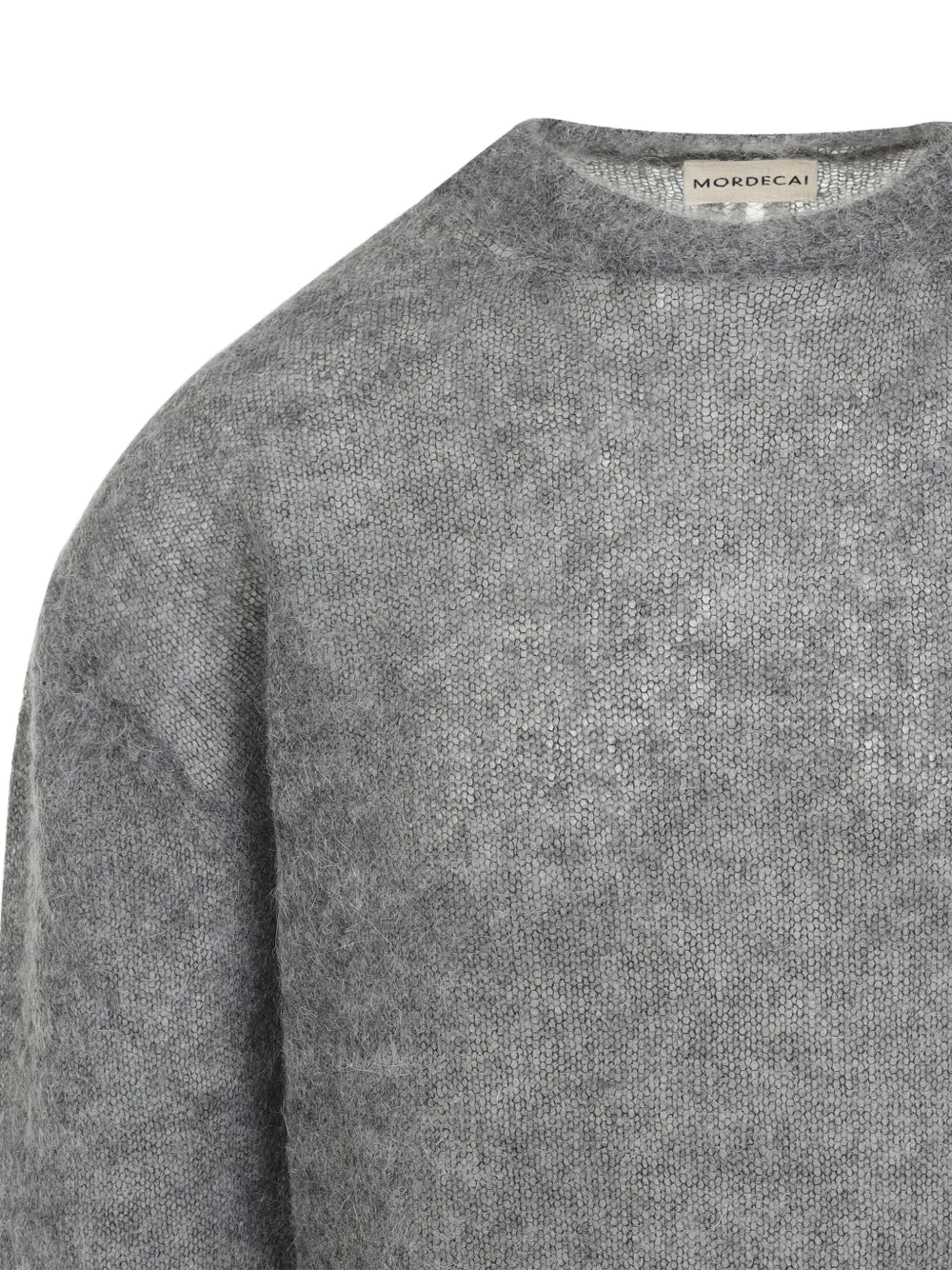 Mordecai Grey Melange Mohair Crewneck Sweater In Gray