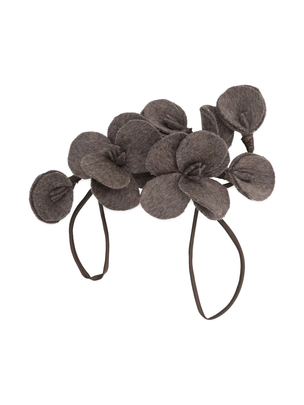 P.a.r.o.s.h Flower-shaped Wool Brooch In Gray