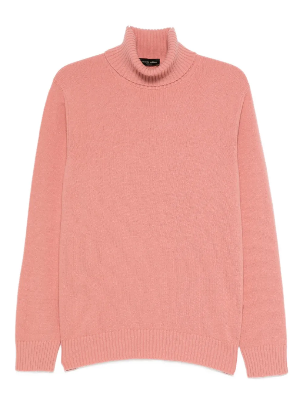 Roberto Collina Turtleneck Ribbed-knit Sweater In Pink
