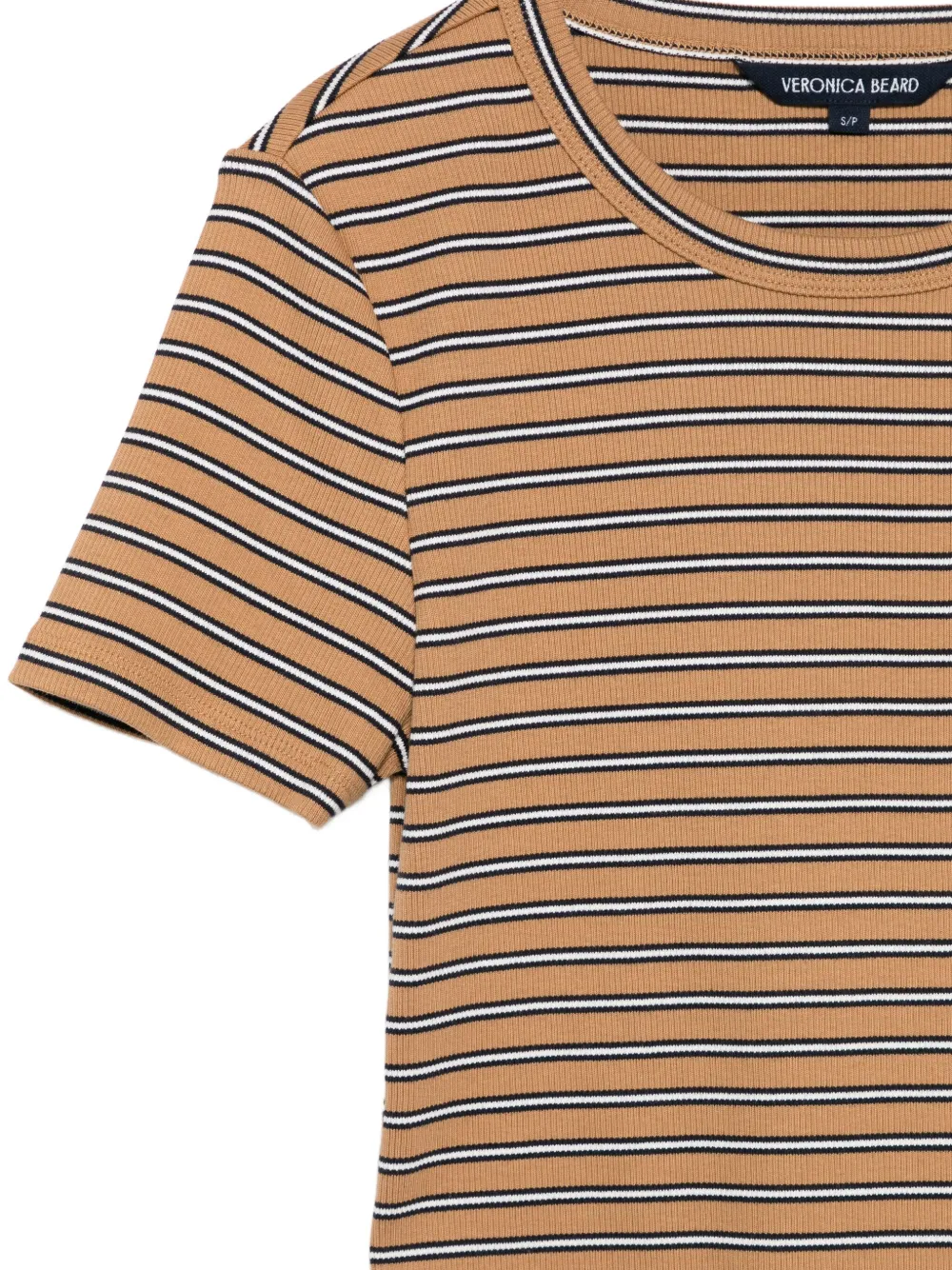Veronica Beard Pruitt gestreept geribbeld T-shirt Bruin