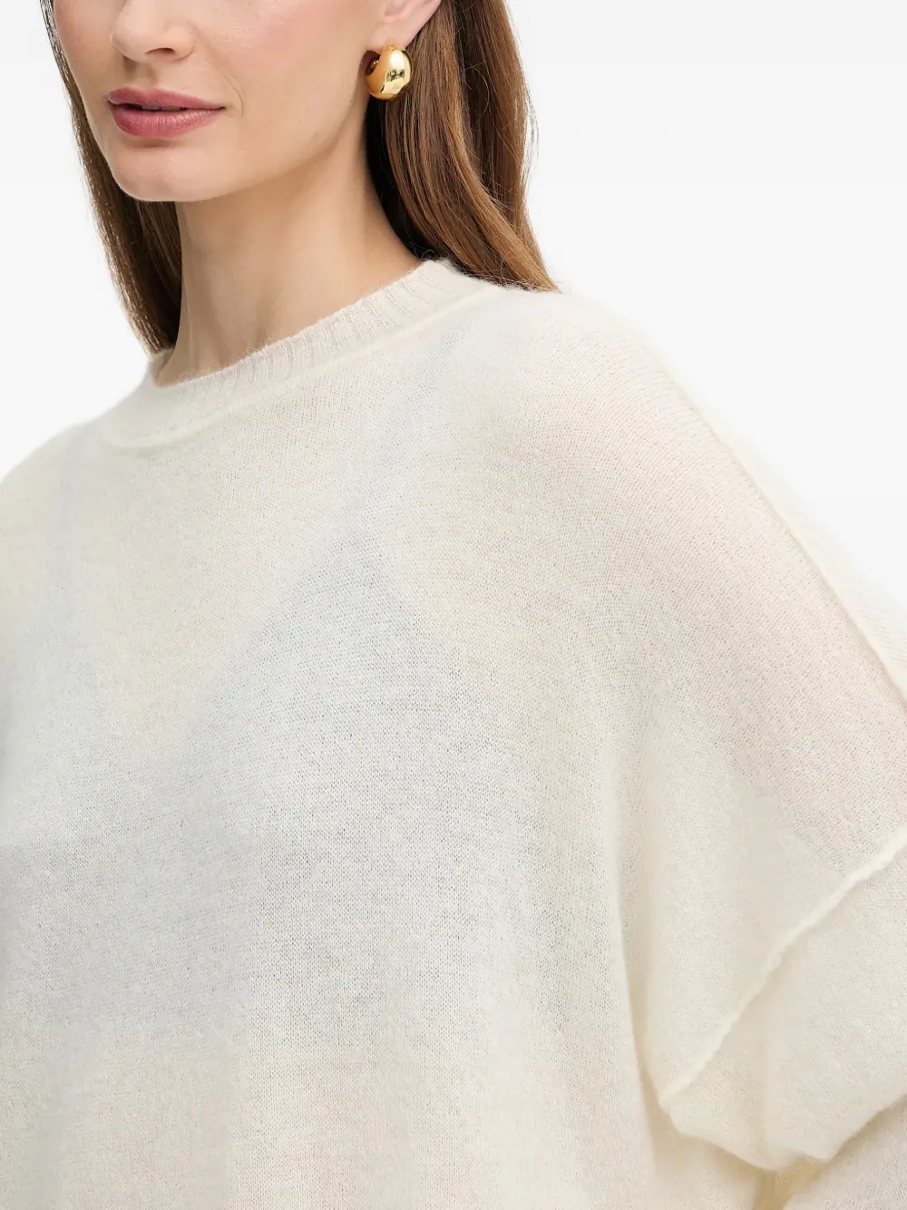 Pinko Seam-detail Sweater In Neutral