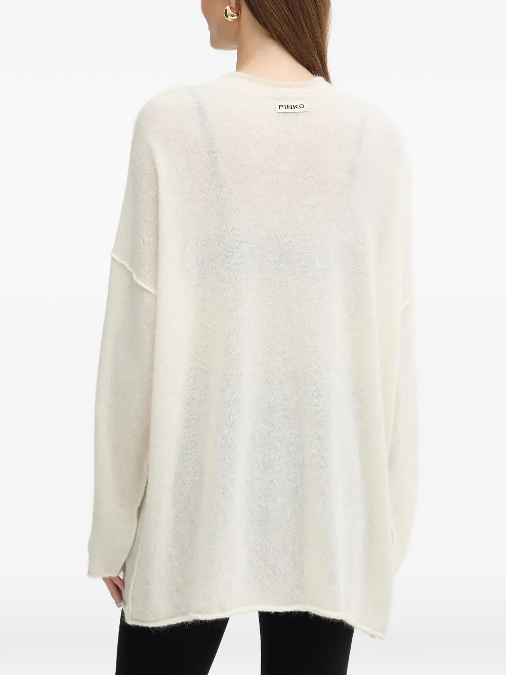 Pinko Seam-detail Sweater In Neutral