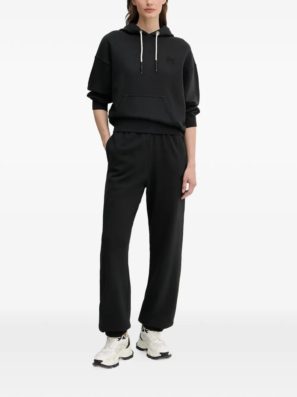 PINKO Melato hoodie met trekkoord en logo - Zwart