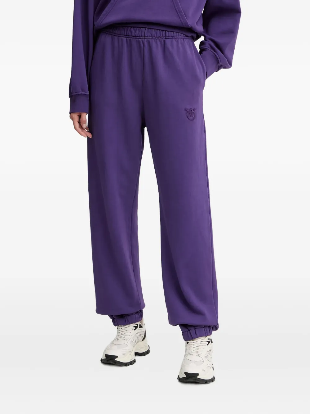 Pinko Logo-embroidered Track Pants In Purple