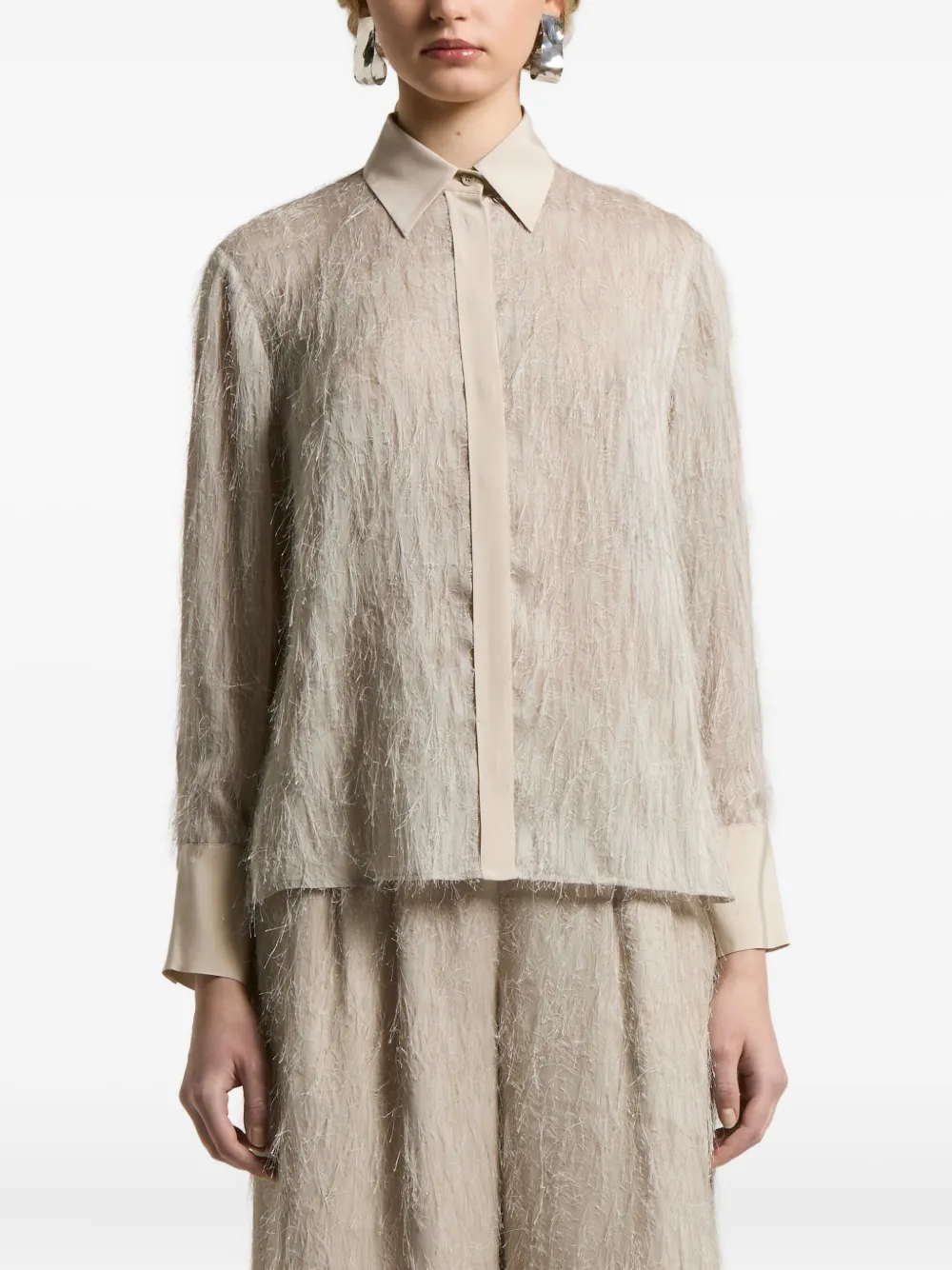Peserico camisa con dobladillo deshilachado | neutro | Image 1