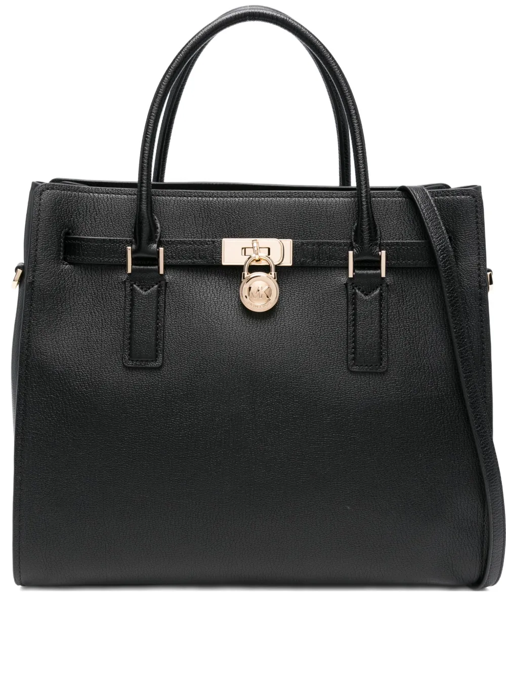 Michael Michael Kors Large Hamilton Moderne Padlock-detail Tote Bag In Black