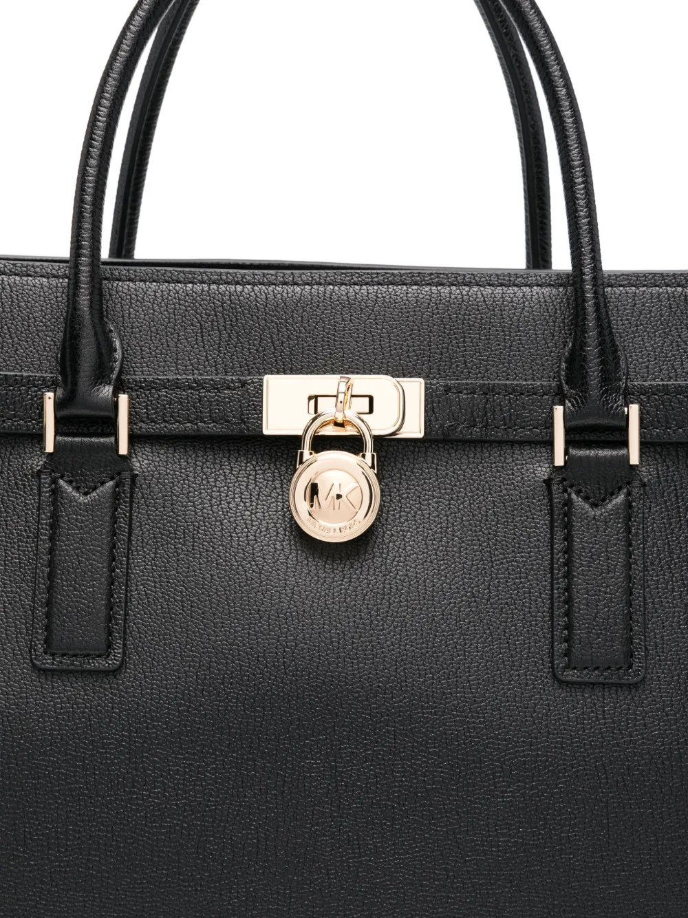 Michael Michael Kors Large Hamilton Moderne Padlock-detail Tote Bag In Black