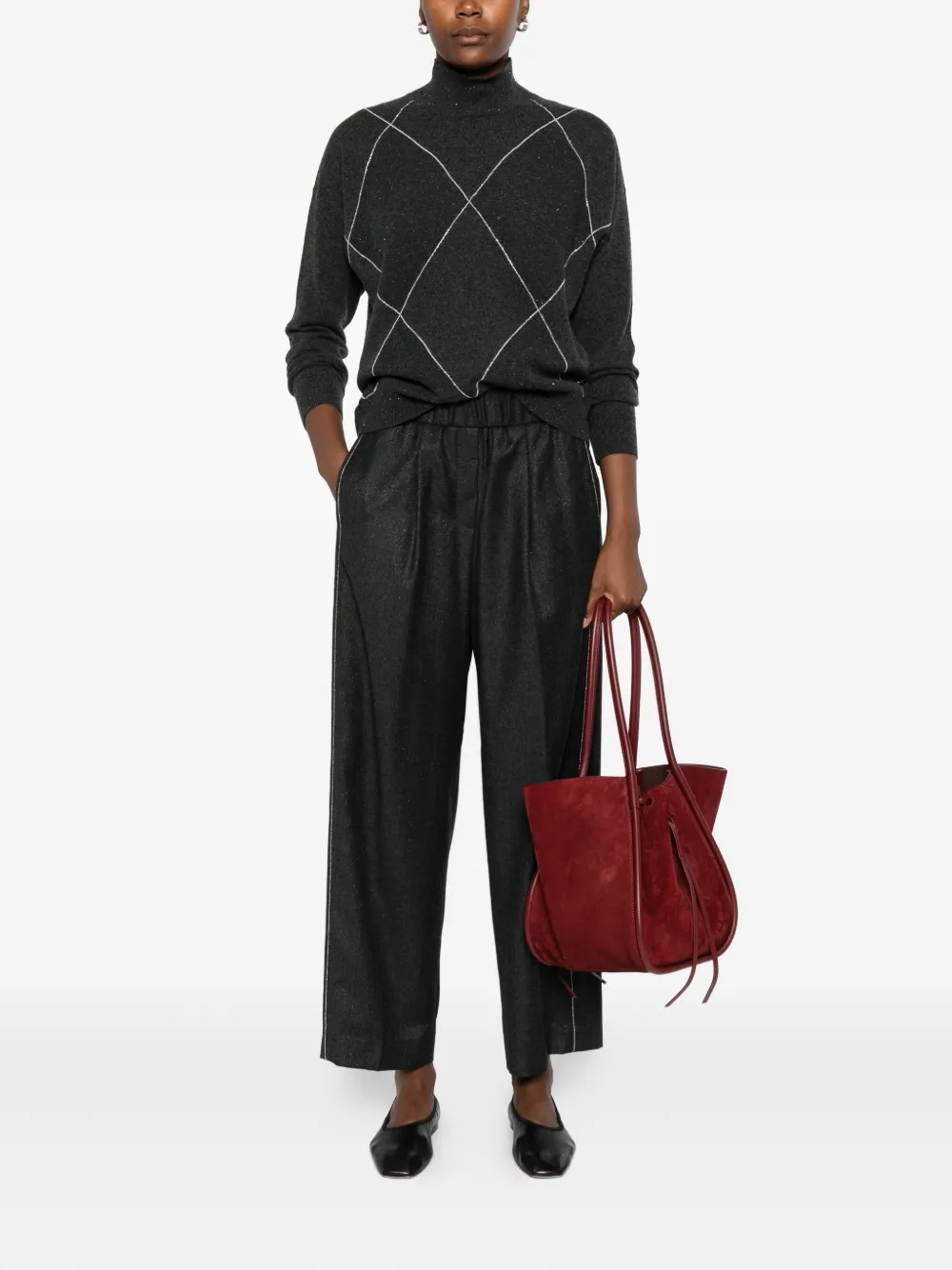 Peserico diamond-pattern high-neck sweater | Knitted Sweaters | Image 2