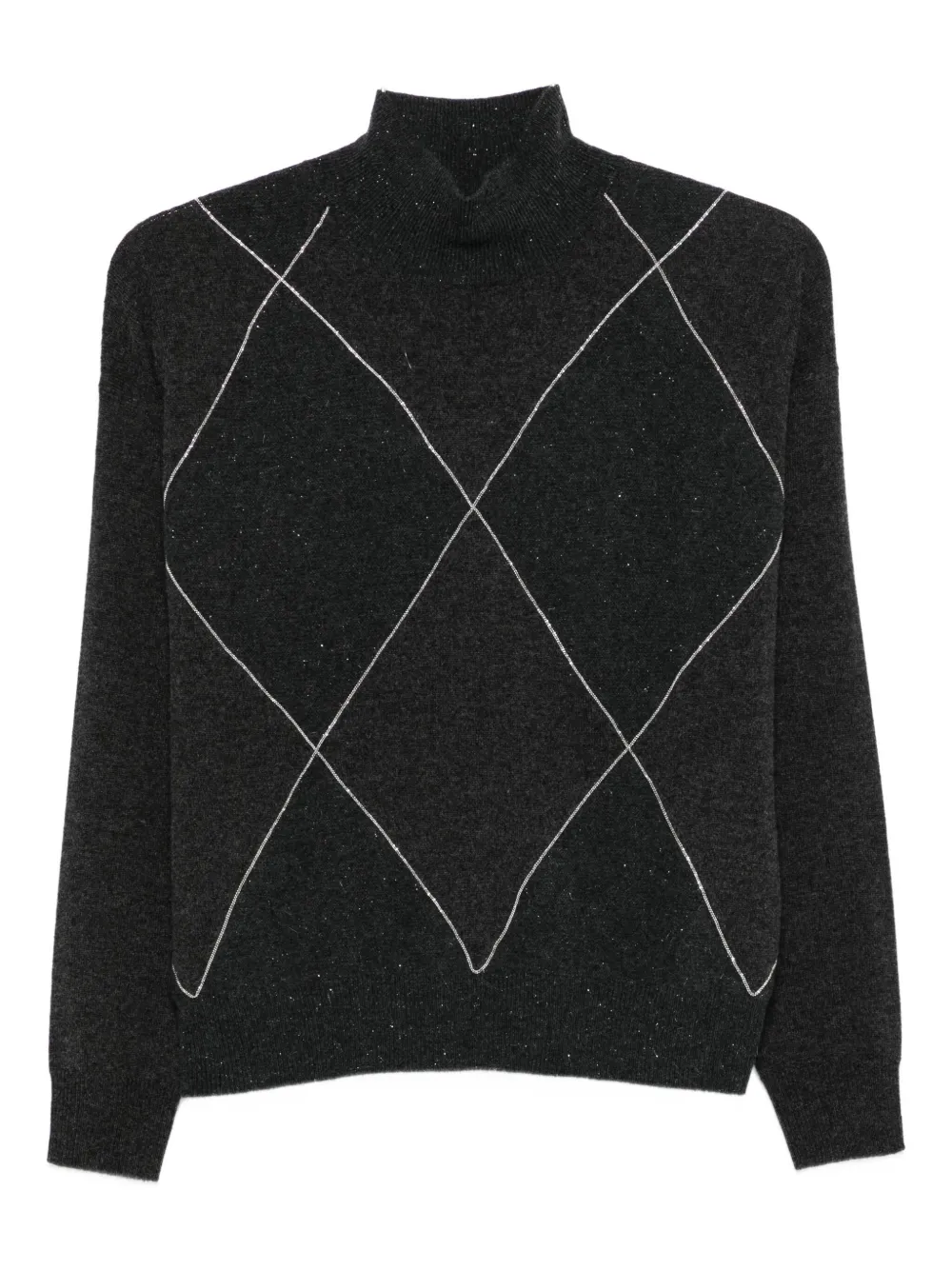 Peserico diamond-pattern high-neck sweater | Grey | Image 1