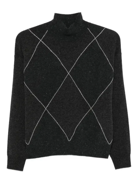 Peserico diamond-pattern high-neck sweater