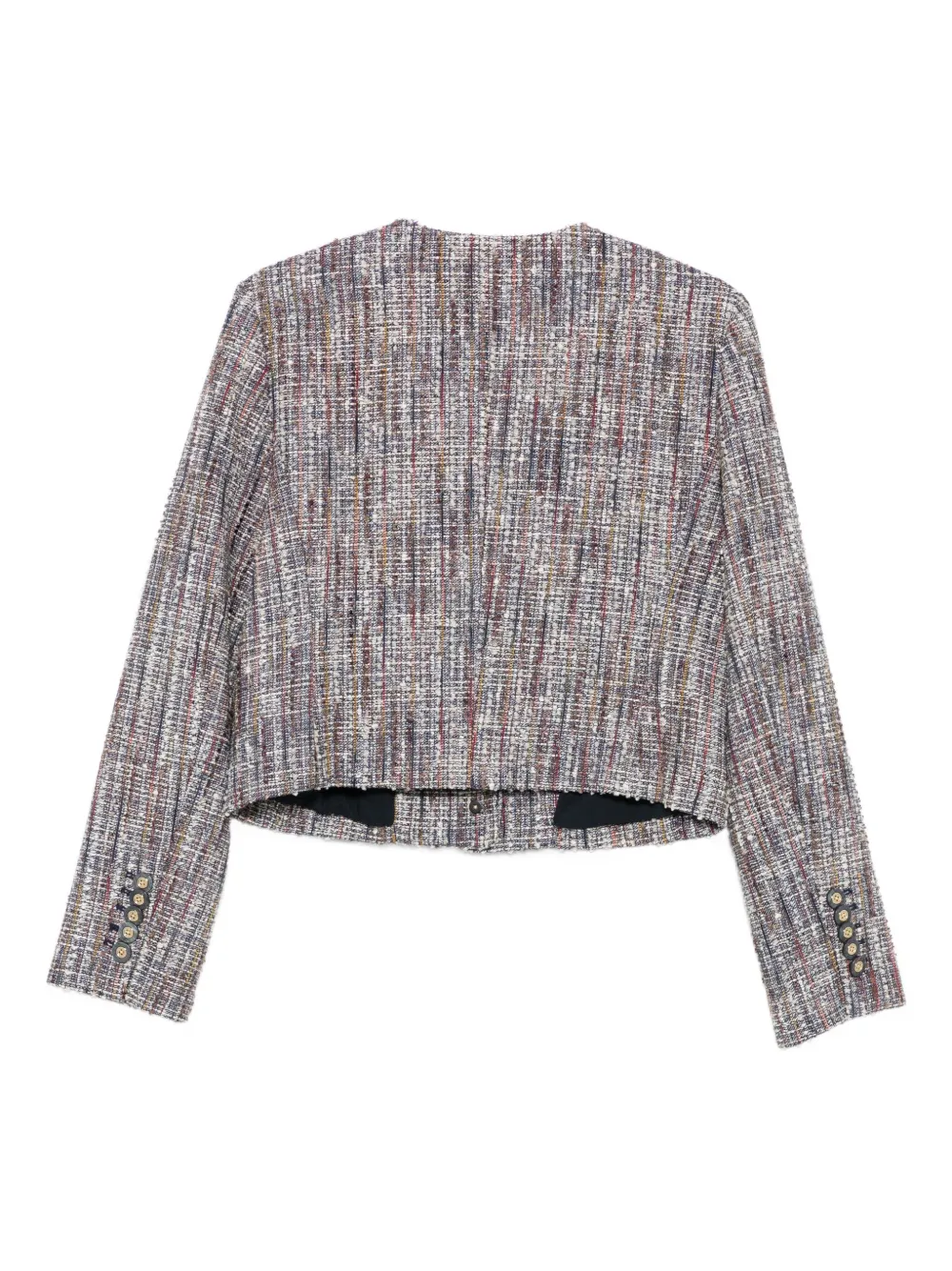 Veronica Beard Tweed Buttoned Jacket In Gray