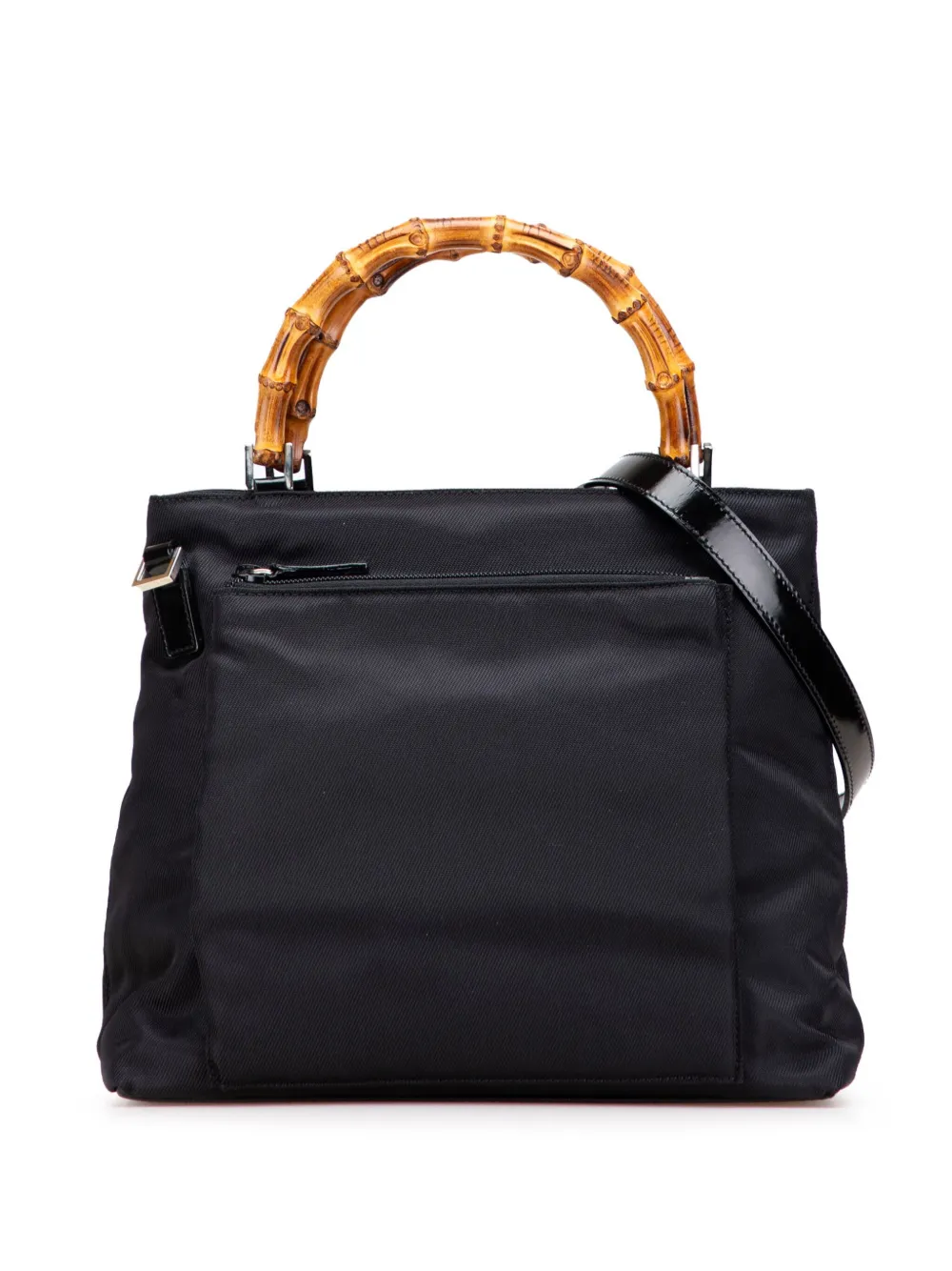 Gucci Pre-Owned 20th Century Nylon Bamboo satchel - ブラック Gucci Pre-Owned 20th Century Nylon Bamboo satchel - ブラック