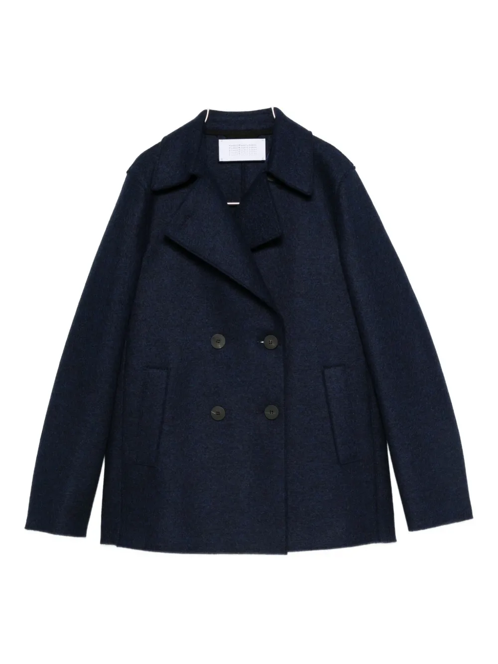 Harris Wharf London Virgin Wool Double-breasted Blazer In Blue