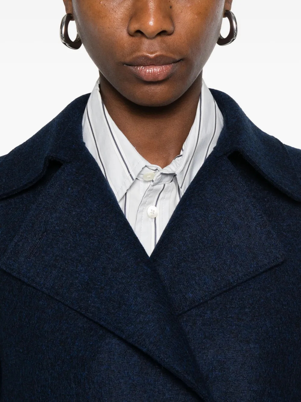 Harris Wharf London Virgin Wool Double-breasted Blazer In Blue