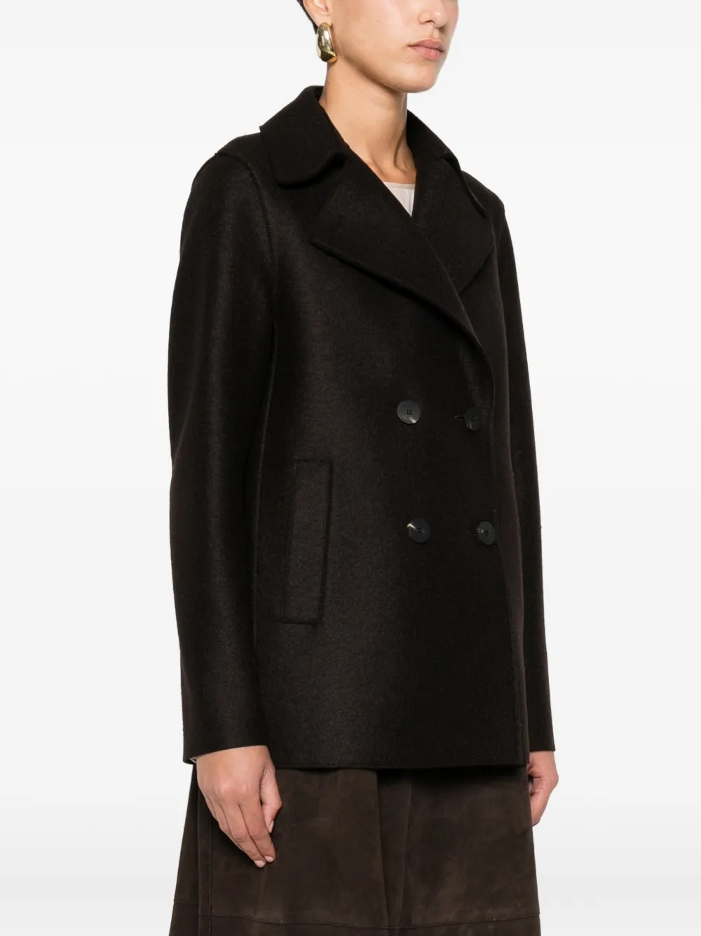 Harris Wharf London Double-breasted Wool Coat In Gold