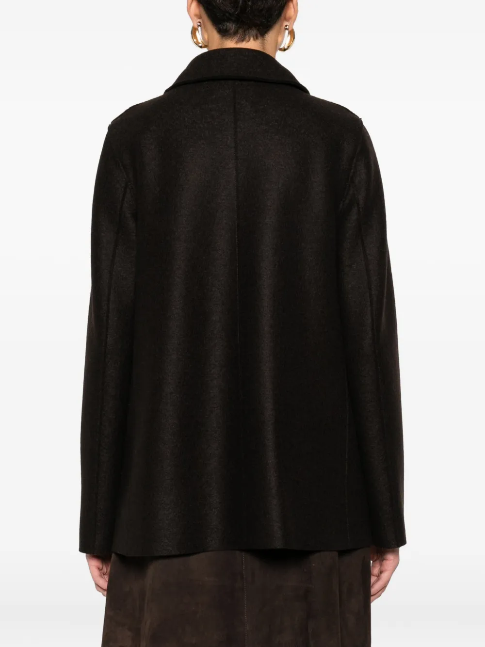 Harris Wharf London Double-breasted Wool Coat In Gold
