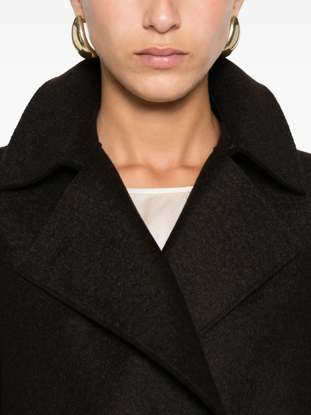 Harris Wharf London Double-breasted Wool Coat In Gold