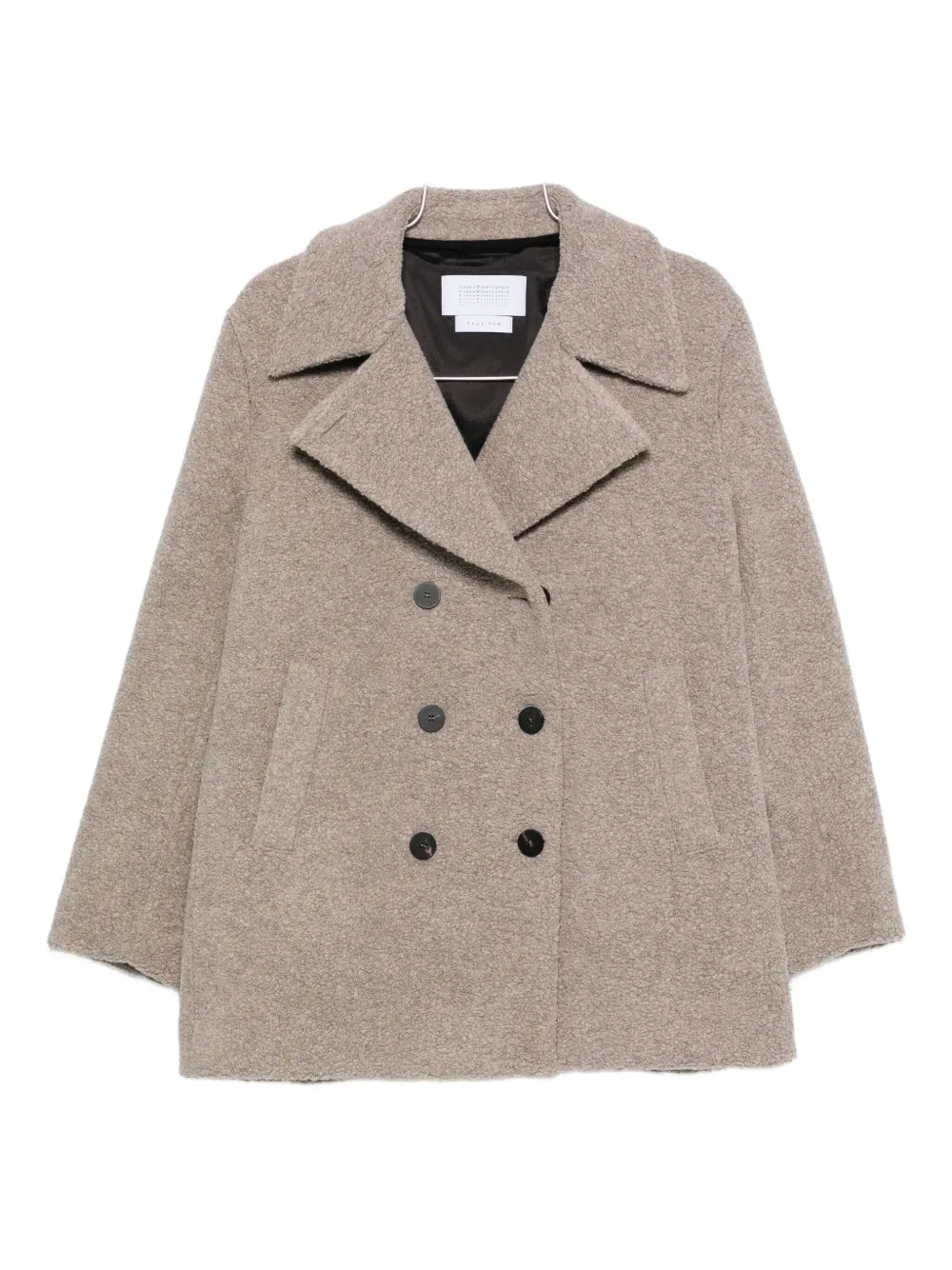 Harris Wharf London Double-breasted Coat In Neutral