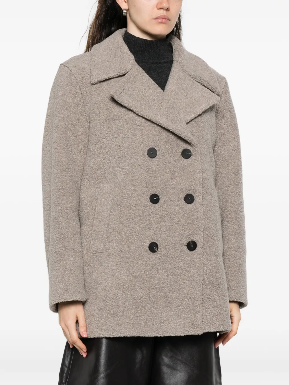Harris Wharf London Double-breasted Coat In Neutral
