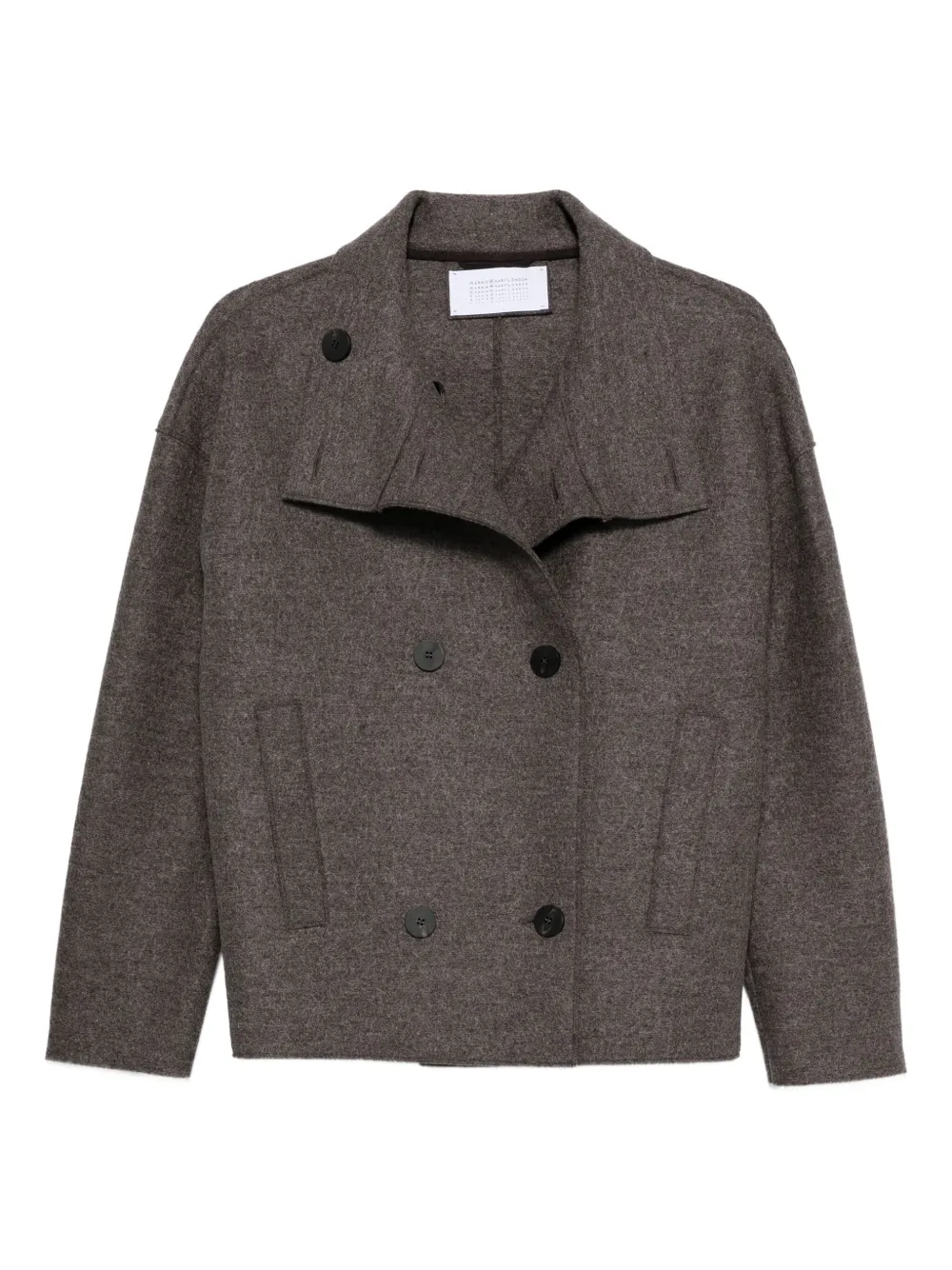 Harris Wharf London Doppelreihige Jacke mit Stehkragen | Braun | Image 1