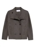 Harris Wharf London double-breasted funnel-collar jacket - Brown